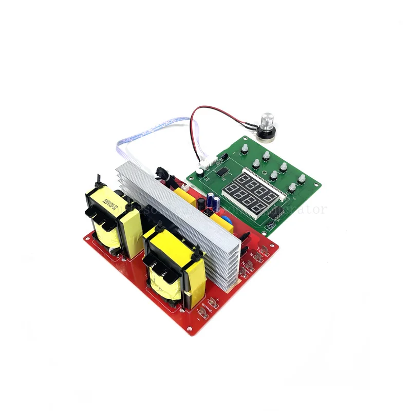 60W-300W Power Adjustable Cleaner Ultrasonic Circuit Board Digital Generator PCB Drive 5PCS Vibrator