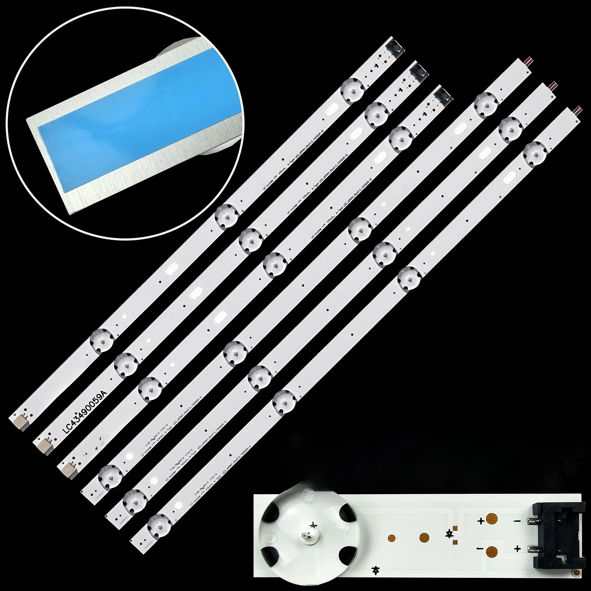 Listwa podświetlenia LED 7 diodowa do 17Y 43 cali_ Typ A LC43490059A 43UJ634V 43UJ630 43UJ630-ZA 43UJ6309 HC430DGG-SLTL13 — zdjęcie produktu 7