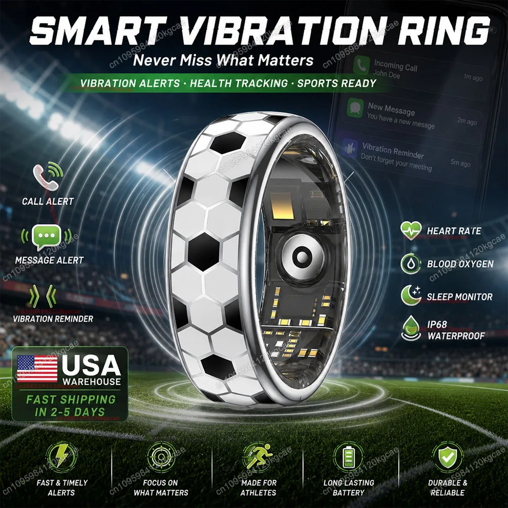 2026 2026 Smart Ring Soccer Fan Gift with Vibration Alerts, Heart Rate & Sleep Monitor, Fitness Tracker, IP68 Waterproof, Ship from USA - Aliexpress Deal