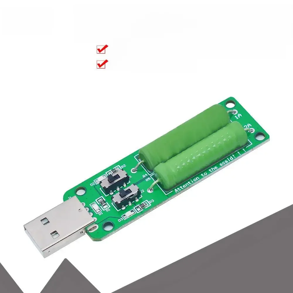 LIZAO Rezystor USB Obciążenie elektroniczne z przełącznikiem Regulowany tester rezystancji 3 prądu 5 V — zdjęcie 2
