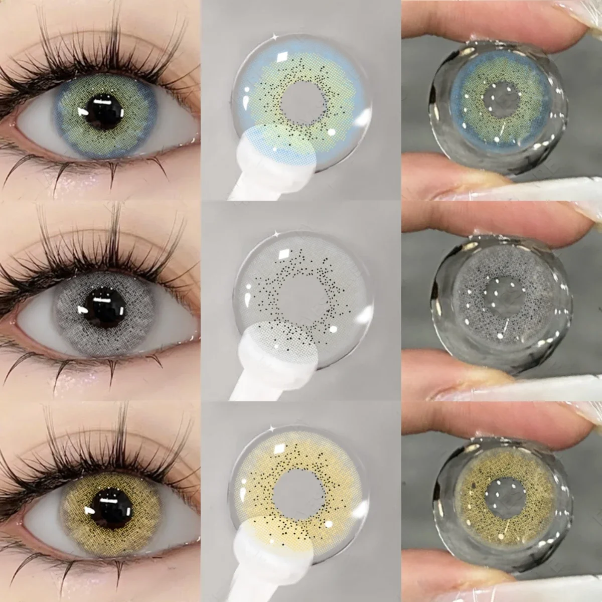 EYESHARE 2 Stück natürliche Farbkontaktlinsen für Augen, graue Linsen, Colorcont koreanische Linsen, jährliche Schönheit, braune Augenkontaktlinsen