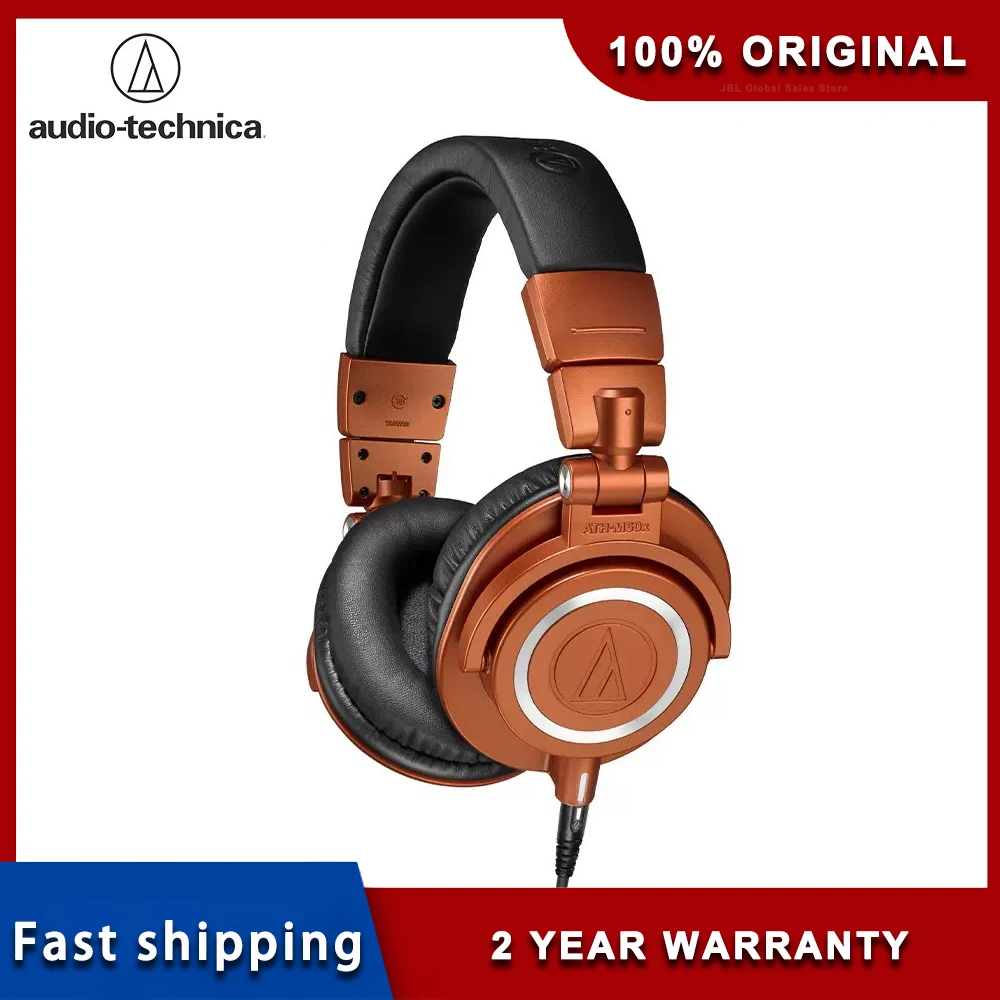 Original Audio Technica ATH M50X HIFI Earphones Professional Fully Enclosed Monitoring Headphones Foldable Music Game Headset