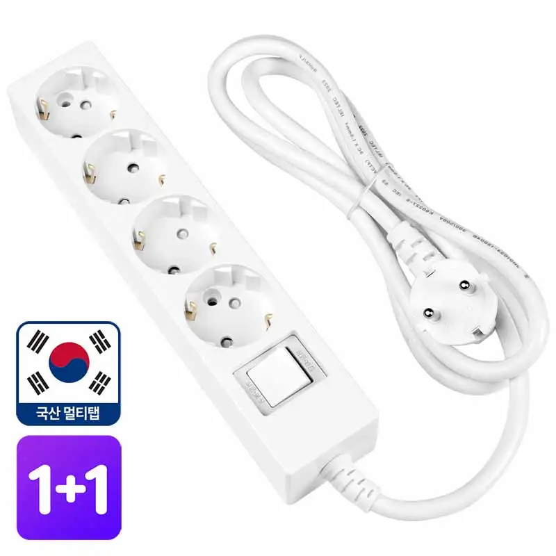 1+1 Domestic 16A Overload Blocking Safety 4-Outlets 1.5m