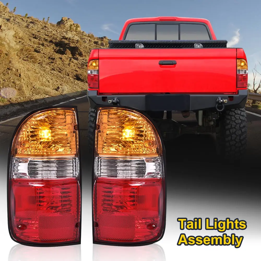 

1 пара задних фонарей в сборе, стоп-сигнал, подходит для Toyota Tacoma Lh и Rh 01-2004 годов, с боковыми лампами, галогенным хромированным корпусом, водонепроницаемый