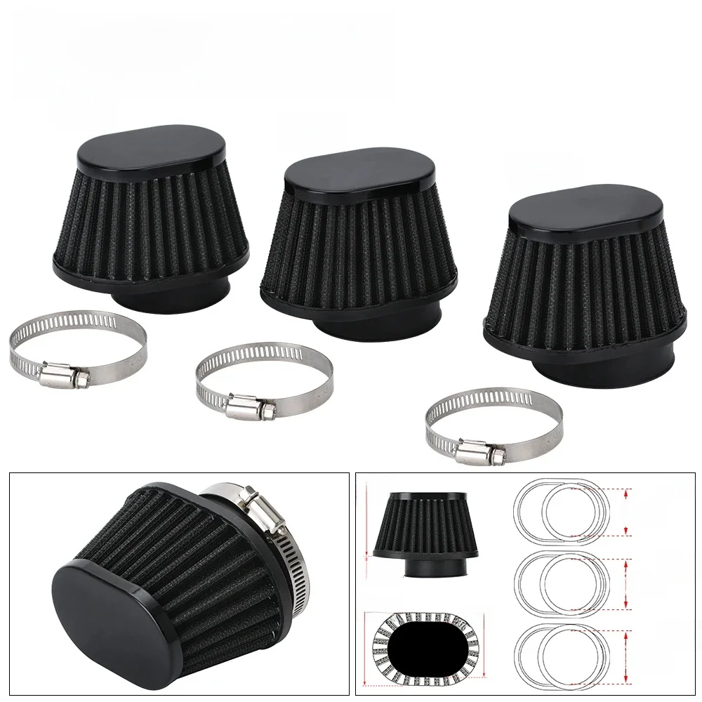 AliExpress PQY WLR - Motorcycle Air Filter 60mm 55mm 54mm 51mm 50mm Universal for Motor Car mini bike Cold Air Intake High Flow Cone Filter