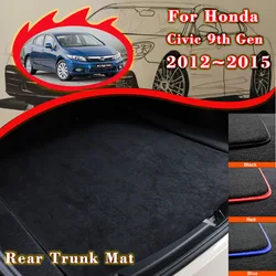 Rear Trunk Mat For Honda Civic 9th Gen 2012 2013 2014 2015 Liner Tray Trunk Luggage Floor Carpet Pad Car Interior Accessories