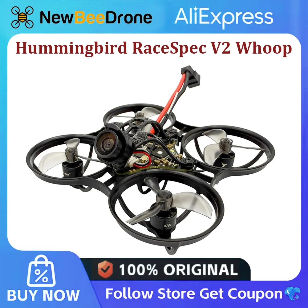 NewBeeDrone Hummingbird RaceSpec V2 Whoop Quadcopter BNF con conector NX69 Receptor ELRS basado en UART