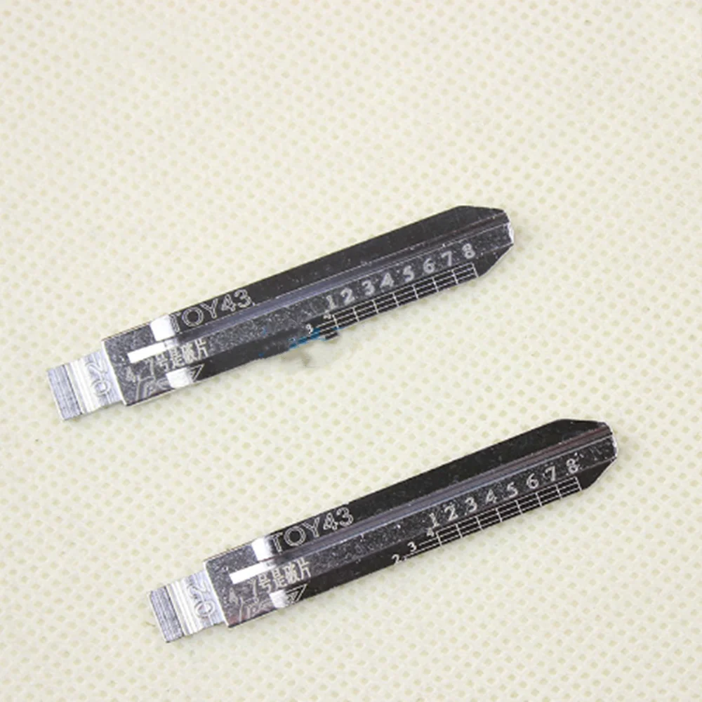 10pcs Lishi TOY43 #02 Engraved Line Key Blade Scale Shearing Teeth Cutting Key Blank Clipper Key Blade For Toyota 8 Key Pin