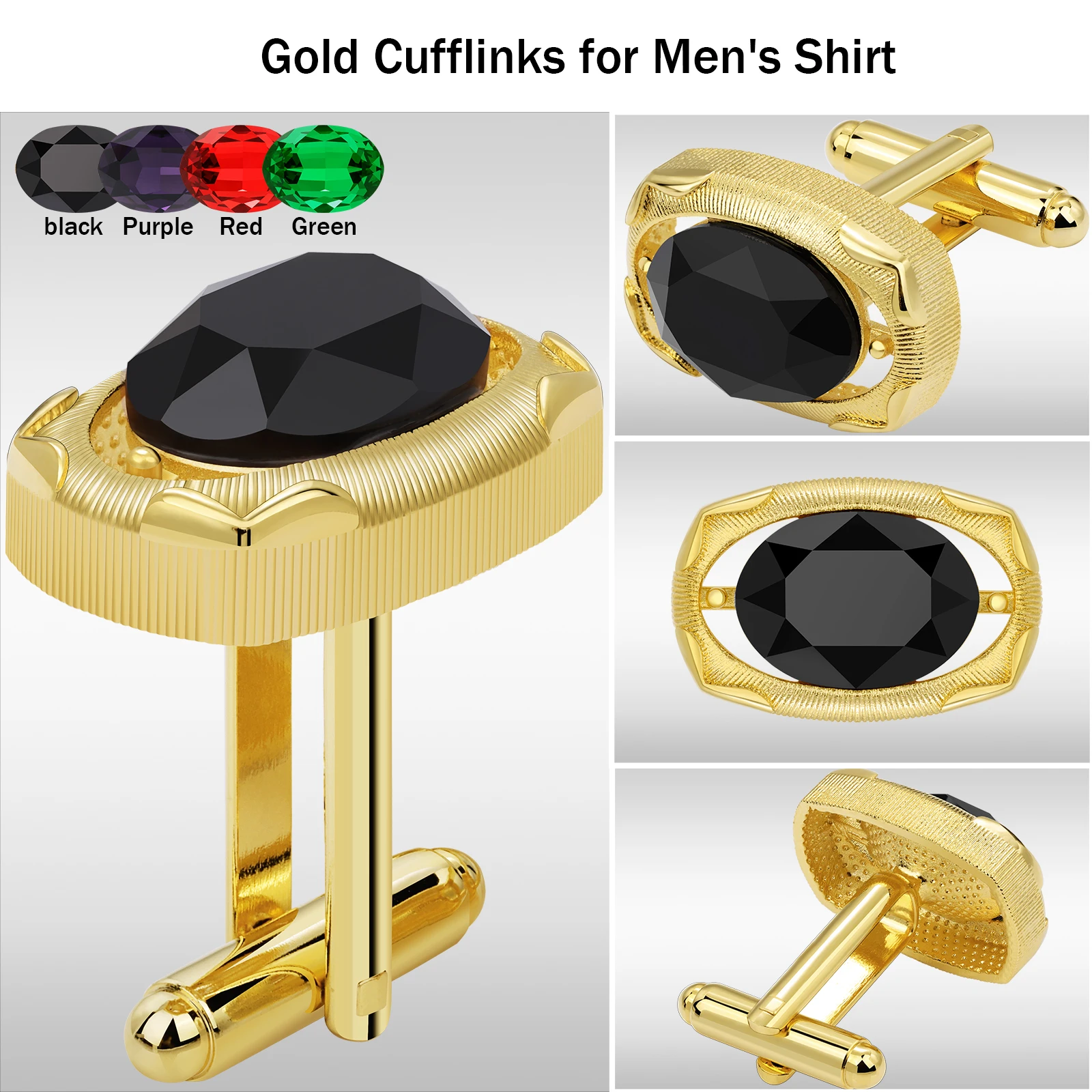 TAIGRAMA Crystal Cufflinks  for Men,Men's French Shirt cuffinks for Wedding Party Accessories - Business Wedding Accessories