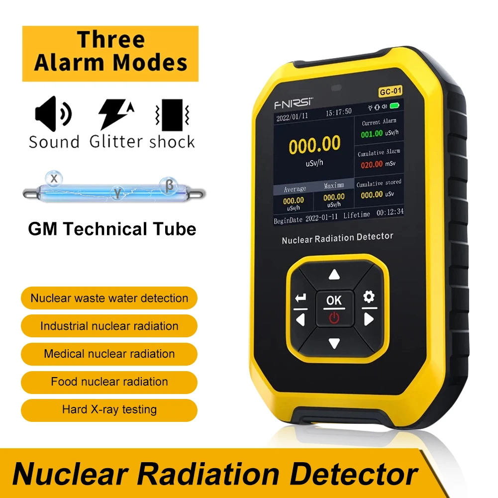 Portable Nuclear Radiation Detector Geiger Counter Dosimeter Professional X-rays Beta Gamma Detecting Tool Radioactive Tester