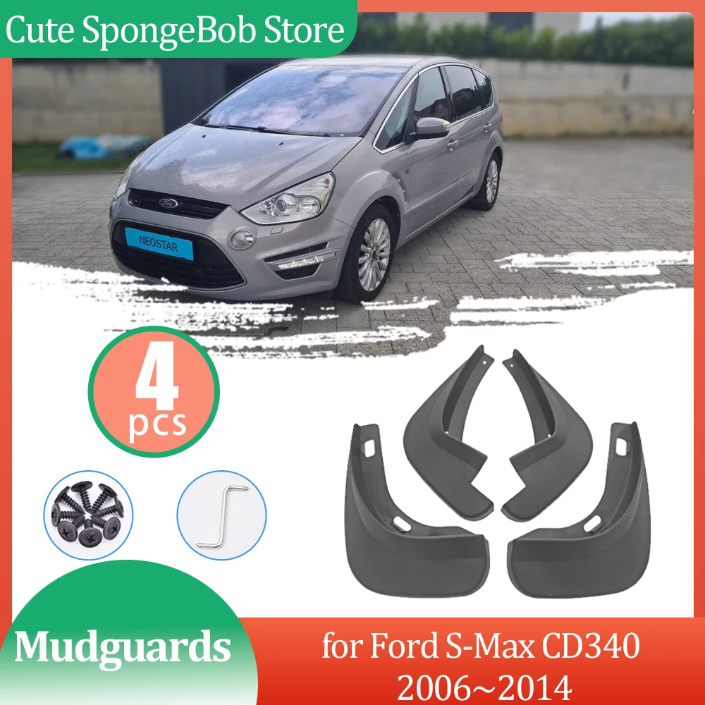 

4 шт. Автомобильные брызговики для Ford S-Max CD340 2006~2014 2007 2008 2009 2010 2011 2012 2013 Брызговики, расширители крыльев, брызговики, защитные крышки для колес, аксессуары