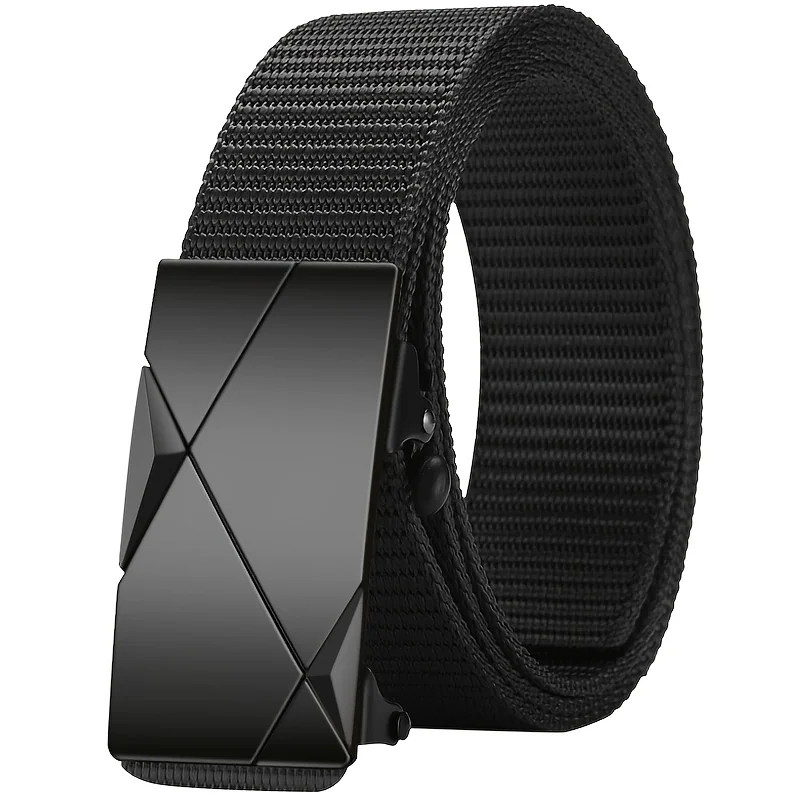 1Pcs Mode-Business herren Gürtel Echte Luxus Marke Freizeit Gürtel Automatische Schnalle Gürtel Leinwand Gürtel Mit Cargo Hosen jeans Gürtel – Detail 3