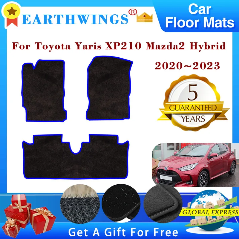 

For Toyota Yaris XP210 Mazda2 Hybrid 2022 2020~2023 Car Floor Mats Rug Footpads Anti-slip Carpet Cover Pad Foot Pads Accessories