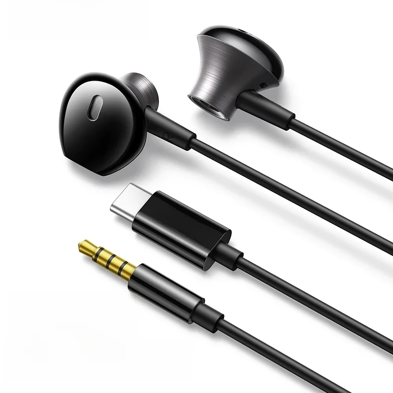 UGREEN Półotwarte przewodowe słuchawki douszne USB typu C 3,5 mm z mikrofonem, przewodowe słuchawki douszne Stereo HiFi, dla większości z gniazdem 3,5 mm — zdjęcie produktu 7
