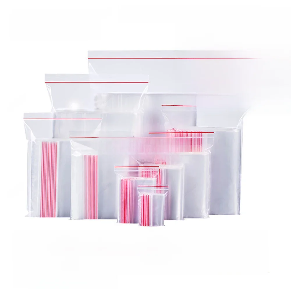 100–1000 Stück kleine wiederverschließbare Plastiktüten mit Reißverschluss, transparente Beutel, Vakuum-Aufbewahrungsbeutel, durchsichtige Beutel, Ziplock-Beutel zur Aufbewahrung von Lebensmitteln,