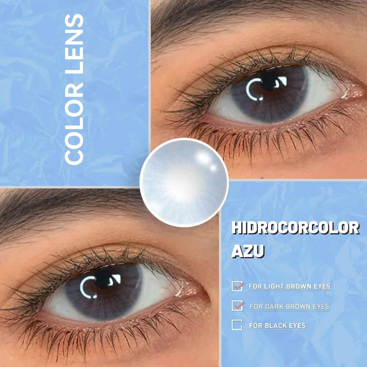 Visuashow Hidrocorcolor Bernstein-Braune Farblinsen für Augen, mit Natürlicher Kleiner Pupille, Jährlich mit Stärke. Weich und bequem, perfekt für den täglichen Gebrauch und das elegante Schönheits-Make-up – Detail 11