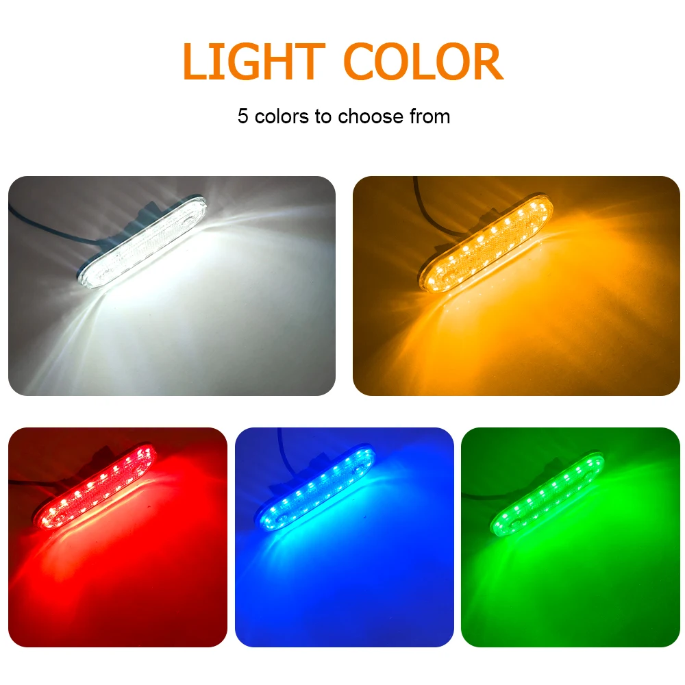 2pcs 20 LED Side Marker Light 24V Clearance Lamp Caravan Car 12V Indicator Tail Light Truck RV Trailer Lorry Pickup Boat
