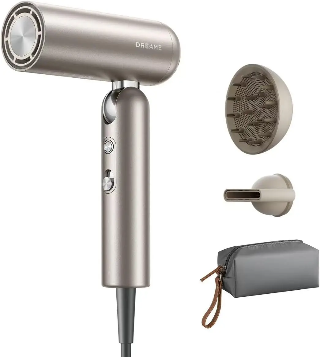 Refurbished Dreame Pocket Hair Dryer 2026 New- Lightweight Foldable Blow Dryer with Diffuser, Fast Drying, High-Speed Brushless Motor, 300M Negative Ions, Low Noise, Portable for Home & Domestic Travel & Gym