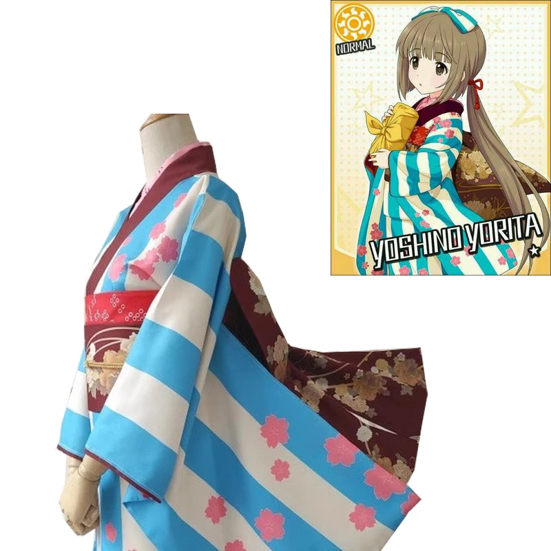 Big Size Made THE IDOLM STER Yorita Yoshino Cosplay Costume Kimono Dress Uniform Halloween Suits Anime Outfits Custom-tailor Cos