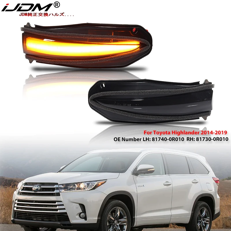 

For Toyota RAV4 XA40 4Runner Highlander XU50 Kluger Noah R80 Side Mirror Blinker Indicator Lamp LED Dynamic Turn Signal Light