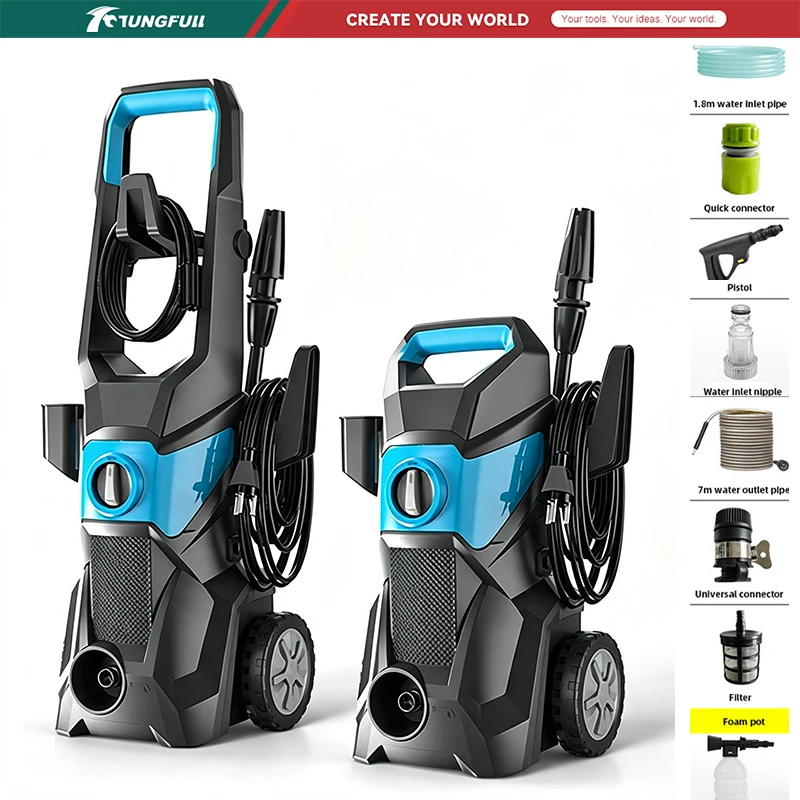 Electric High Pressure Washer 220V Portable Power Car Cleaner for Home Driveway Deck Outdoor Cleaning Water Pressure Car Washer