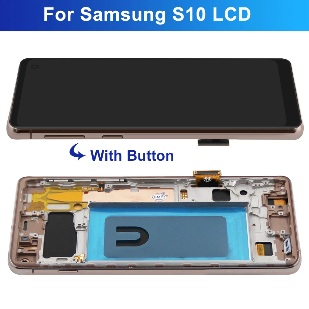 Screen with Frame for Samsung S10 G973 G973F SM-G973F Lcd Display Digital Touch Screen for Samsung S10 Assembly