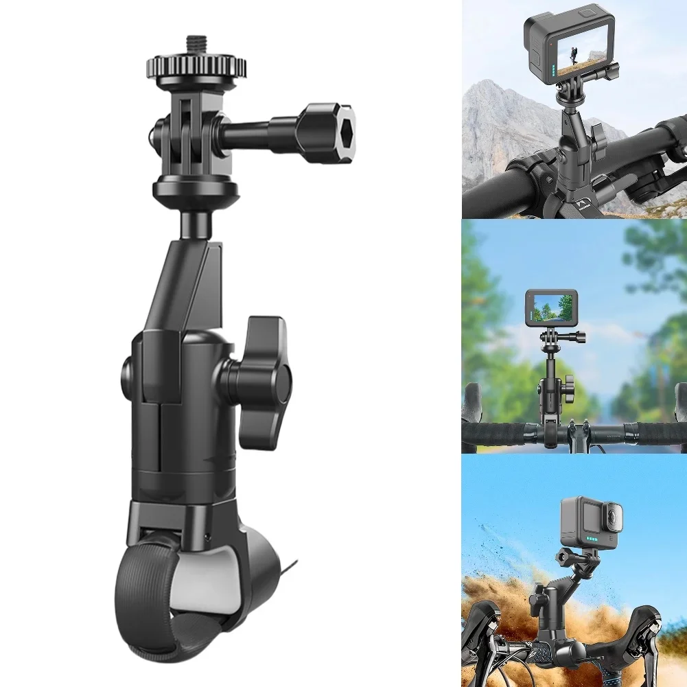AliExpress APWIKOGER Motorcycle Bicycle Holder 360 Rotating Bicycle Handlebar Stand for Insta 360 X2 X3 X4 Go Pro 12 11 10