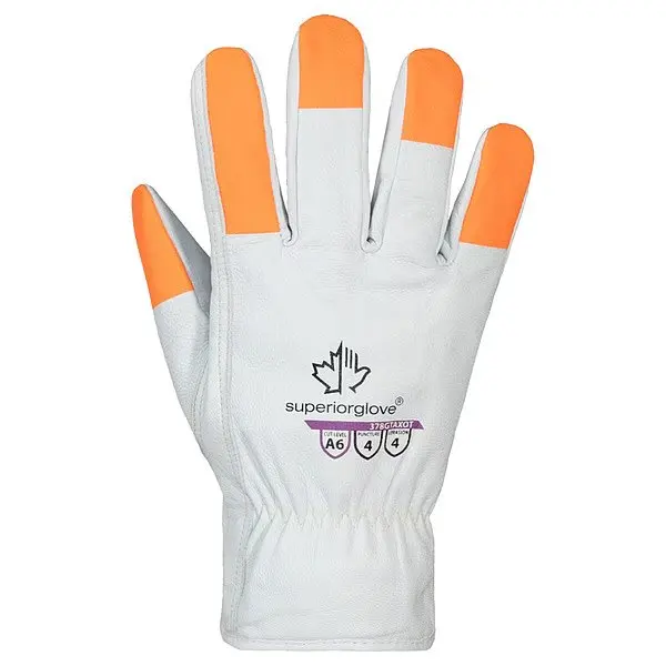 

Leather Cut-Resistant Gloves, Palm, Safety, L, 1 PR