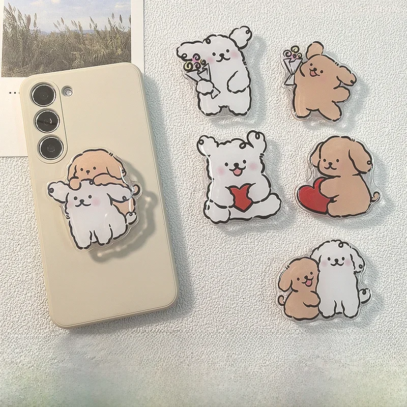 Poignée de téléphone en acrylique personnalisée, ronde et pliable, Photo de dessin animé, Logo personnalisé, hologramme d'anime, support de téléphone portable transparent personnalisé