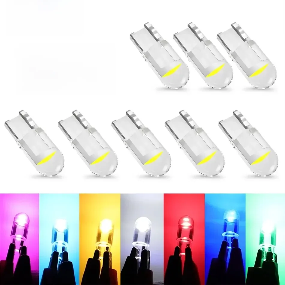 AILEO T10 LED W5W lumières Canbus verre COB 6000k lecture dôme marqueur cale plaque d'immatriculation lampe ampoule 168 194 192 DC 12V blanc rouge