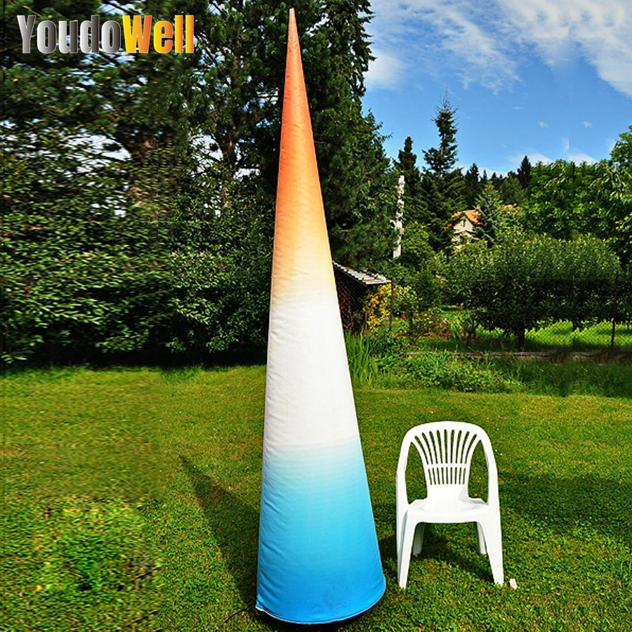 Cono recto Multicolor inflable grande, iluminación adecuada para eventos al aire libre, cono inflable, decoración de fiesta