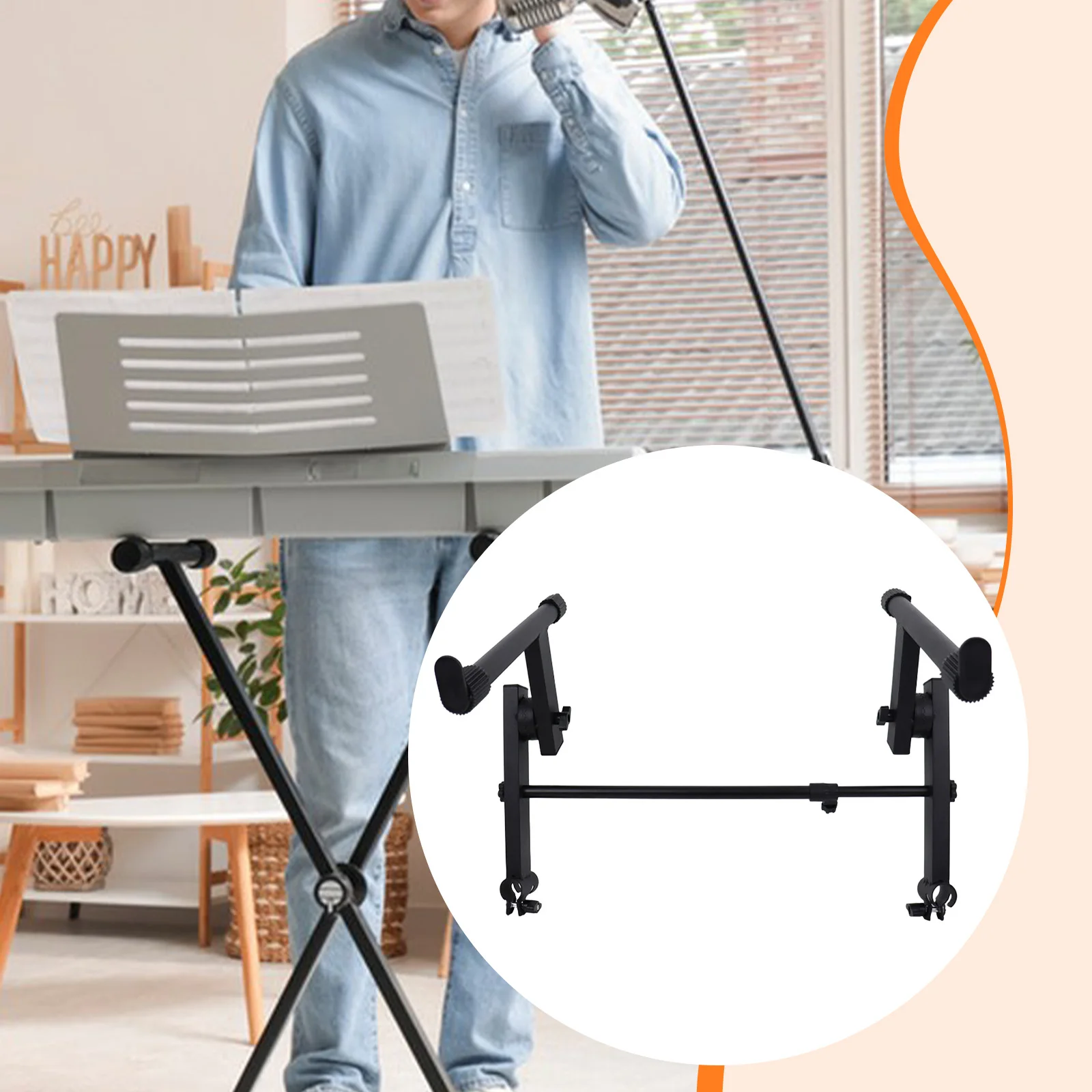Metal Electric Piano Rack 2 Tiers Keyboard Stand Extension Stacking Keyboards Music Instrument Stand