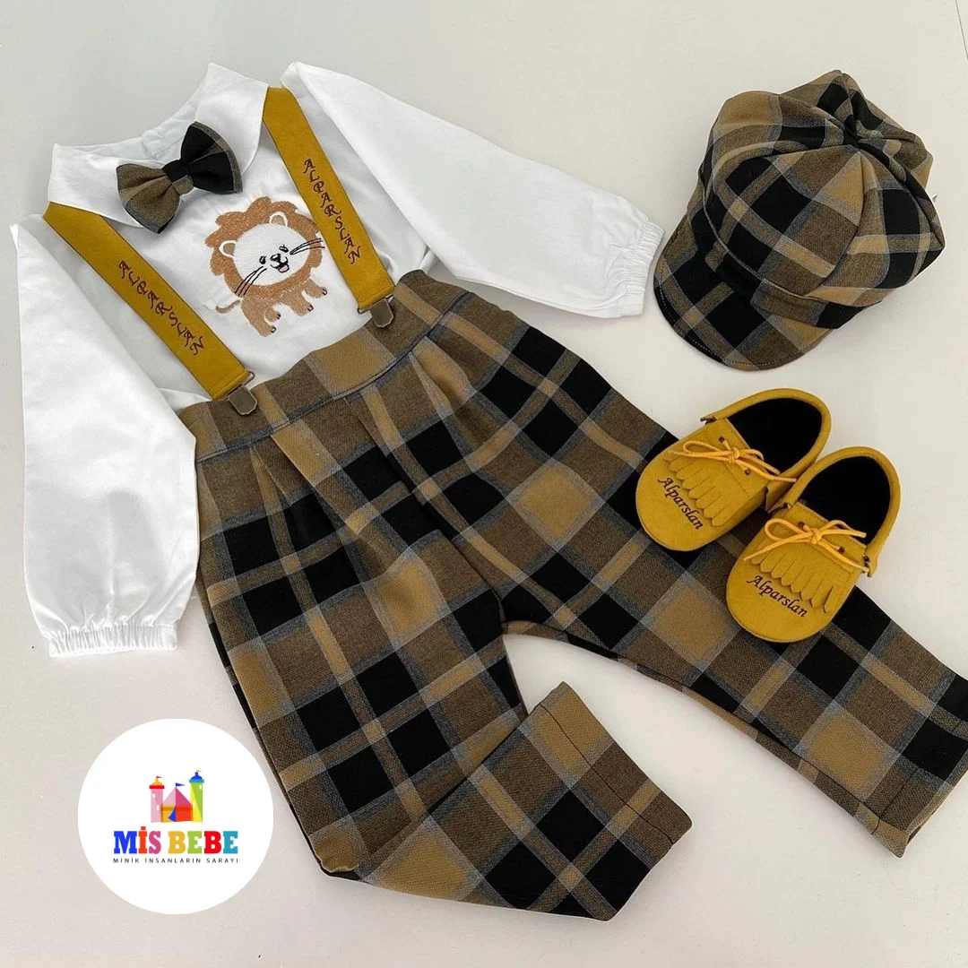 Personalized Baby Boy Clothes Summer Cotton Formal Romper Gentleman Tie Outfit Newborn 5-Piece Clothing Jumpsuit Party Suit