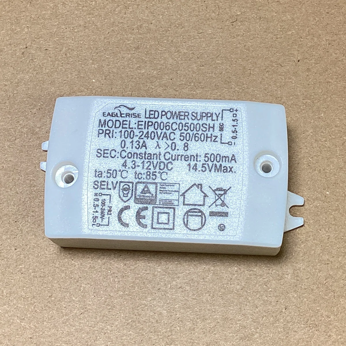 Eaglerise 6W LED Power Supply 500mA EIP006C0500SH