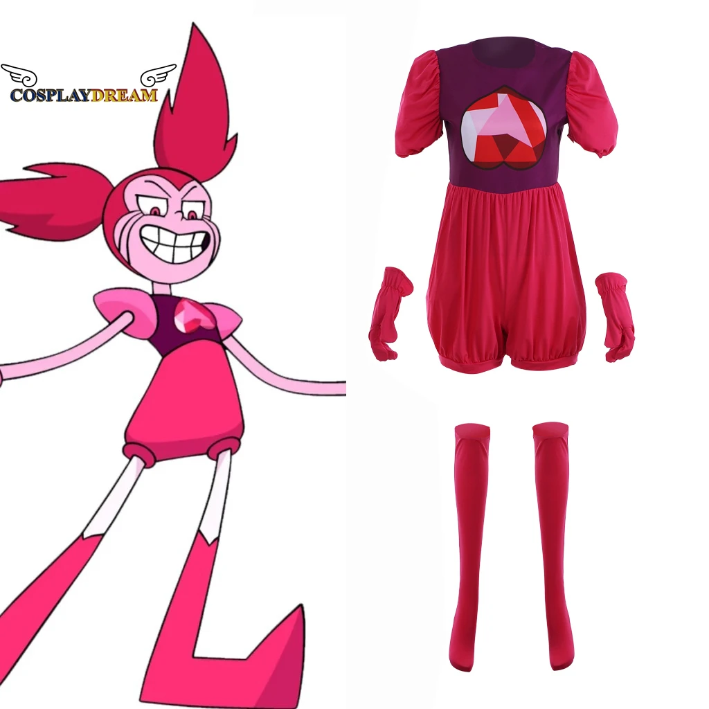 

The Movie Steven Universe Cosplay Costume Spinel Gem Dress Costume Jumpsuit for Women Girls Dress Sets with Gloves Socks