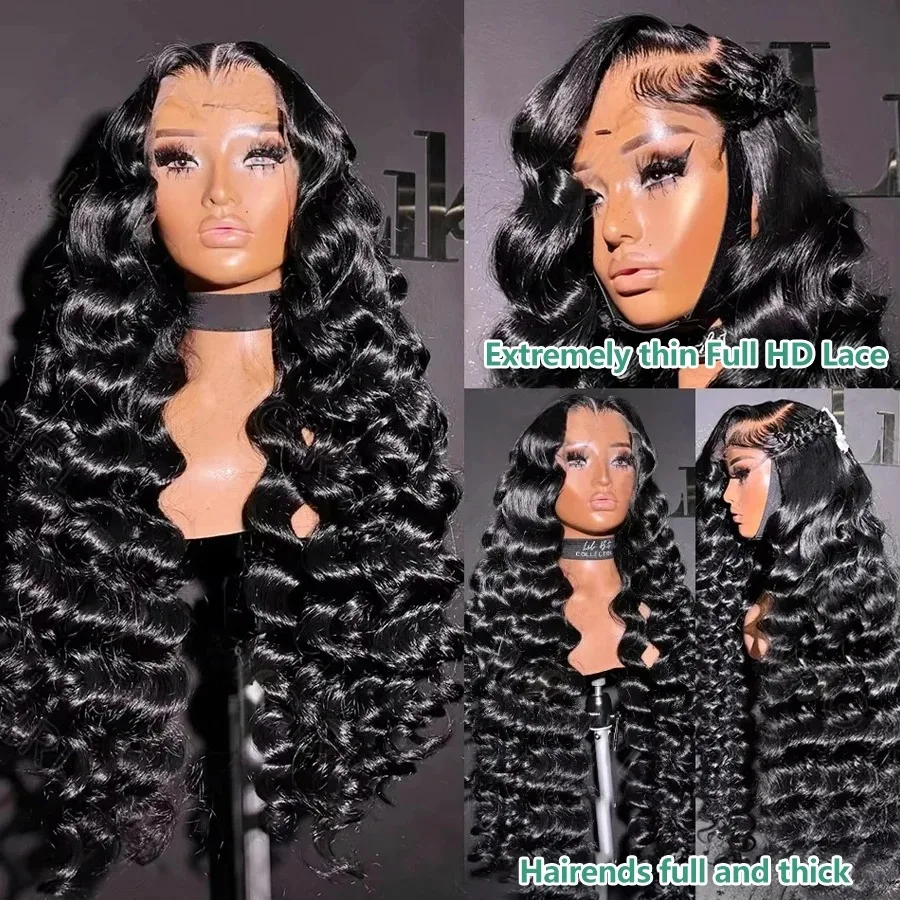 30 40 Inch Loose Wave 13x6 HD Lace Front Human Hair Wigs Deep Wave Curly 13x4 Lace Frontal Raw Remy Wig Peruvian Preplucked 200%