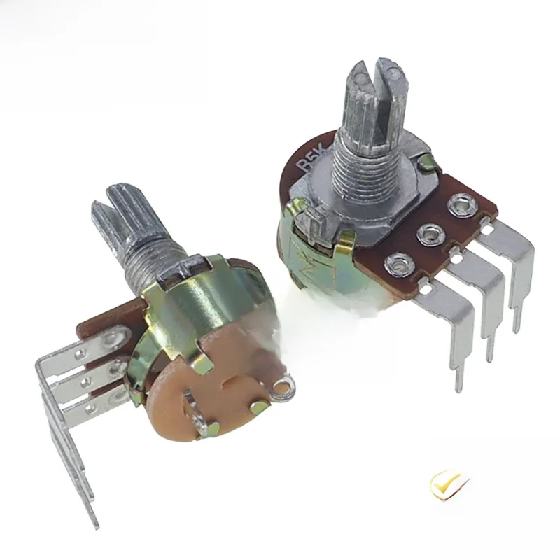 5 pièces WH148 3 broches avec interrupteur 15MM pied courbé 5K 10K 50K 100K 500K B5K B10K B100K B500K potentiomètre