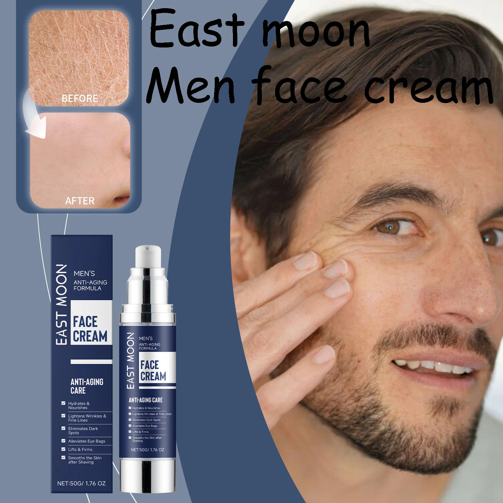 

50 г мужской лосьон для лица, легкий, увлажняющий, легкий, питательный, успокаивающий, освежающий, ежедневный уход за лицом для чувствительной кожи