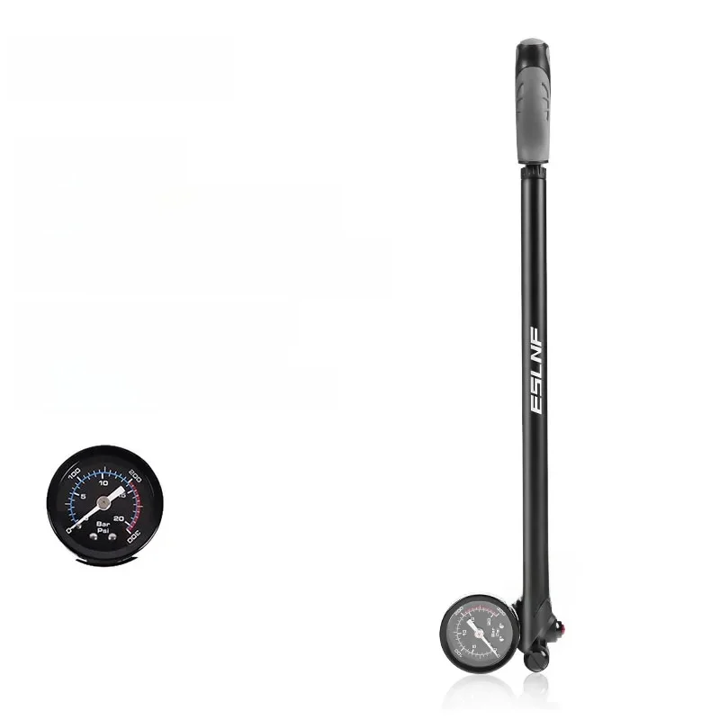 AliExpress ESLNF 300PSI High Pressure Pump WIth Gauge Portable Mountain Bike Front Fork Pump Aluminum Alloy Road Bicycle Tire Inflator