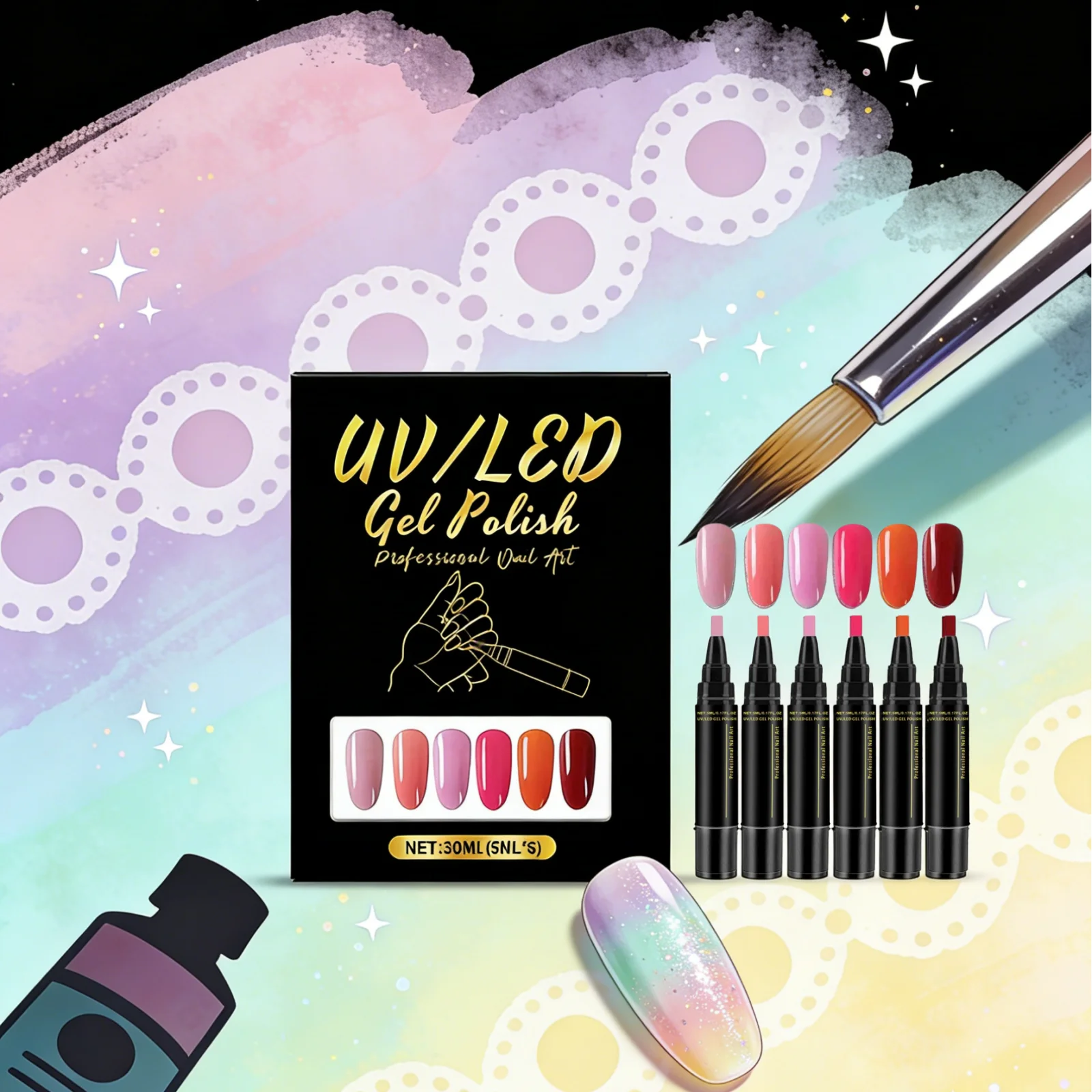 

Nail Art Drawing Pen for Nail Design 12 Color DIY 3D Colourful Waterproof Quick Drying Nail Polish Marker Graffiti Pen for Nails