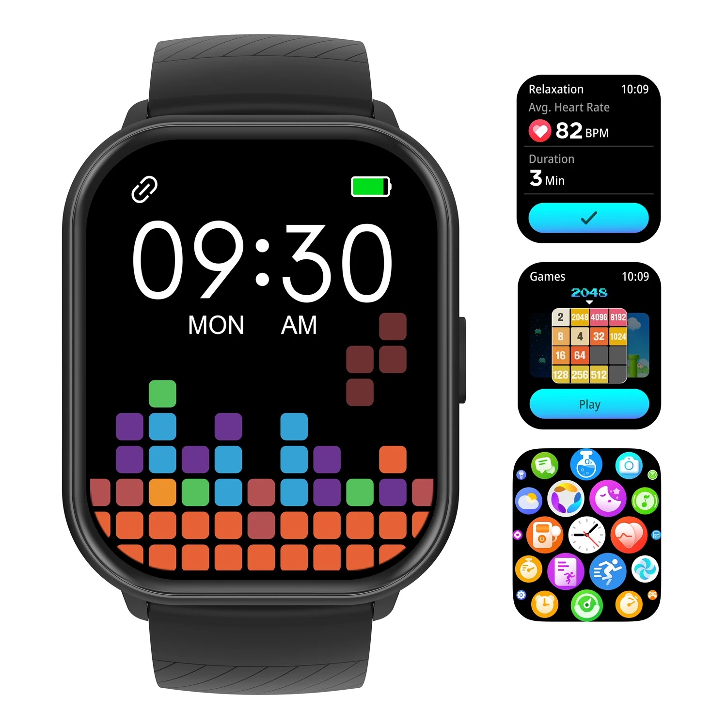 

Smart watch Mans 2024 New square high-definition large-screen bluetooth call health management Voice assistant Woman Mini games