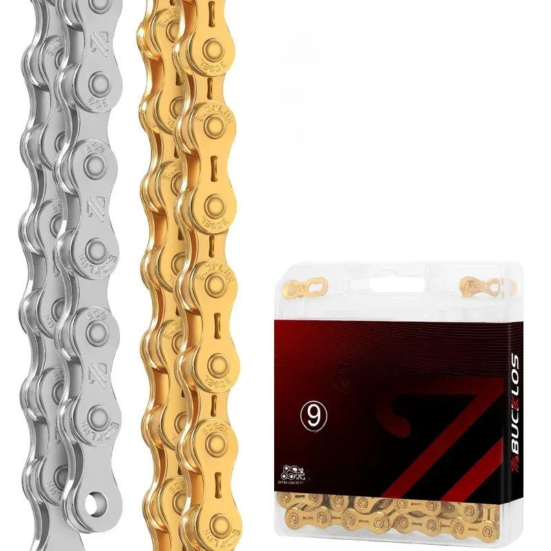 AliExpress BUCKLOS 9 Speed Bicycle Chain Ultralight Road Mountain Bike Chain 116 Links Durable Bicycle Stainless Steel Chain Cycling Parts