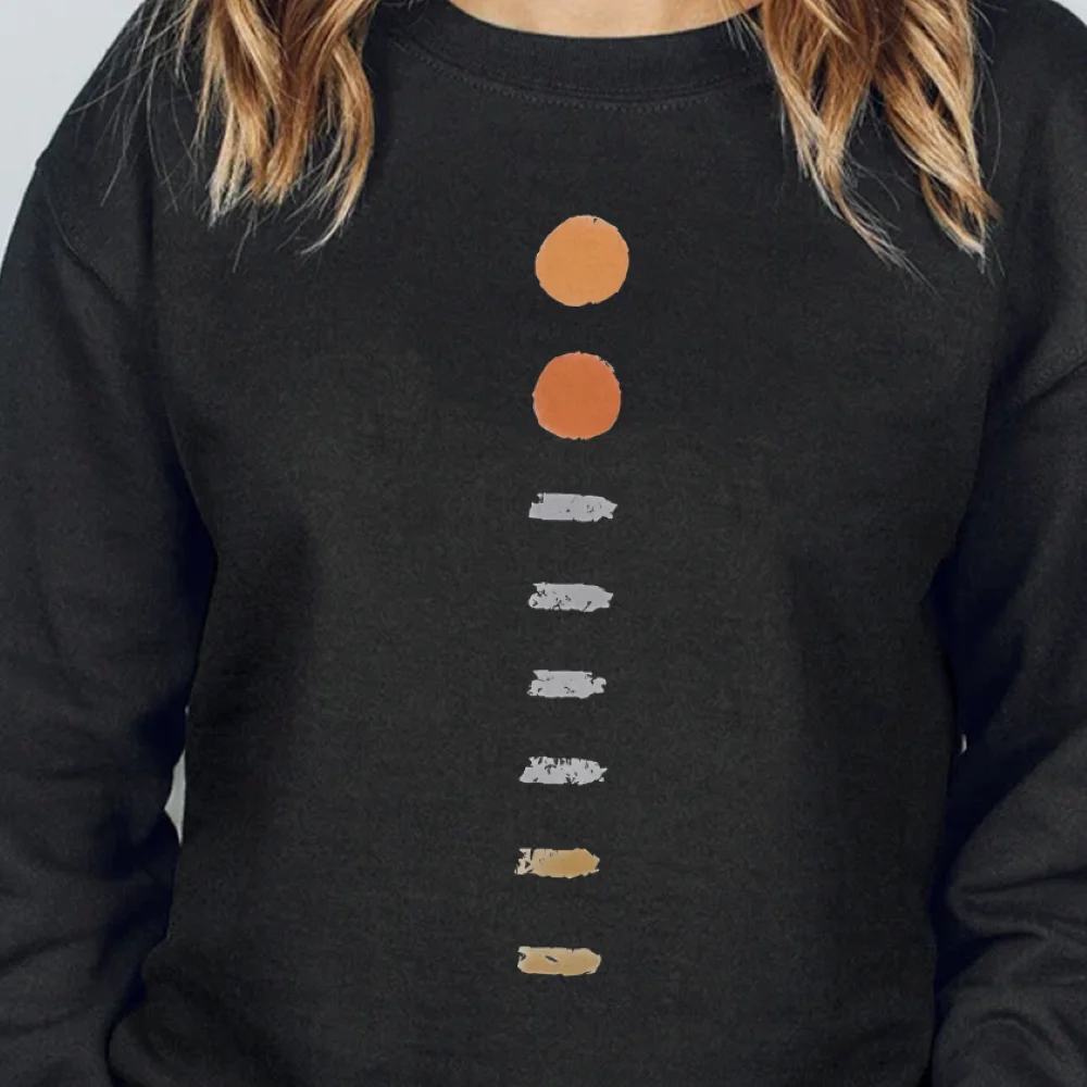 

Толстовка в горошек с узором в полоску Художественный минималистичный дизайн Уникальный модный повседневный свободный топ с длинными рукавами Модный расслабляющий верх