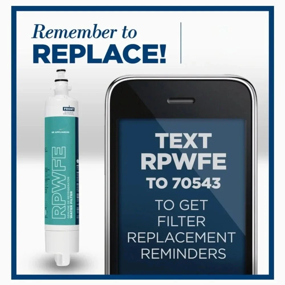 استبدال فلتر مياه الثلاجة RPWFE لـ GE RPWF المتوافق مع GYE22HMKES GYS22GMNES GYE22HBLTS DFE28JSKSS GFE28HMHES DWF-36