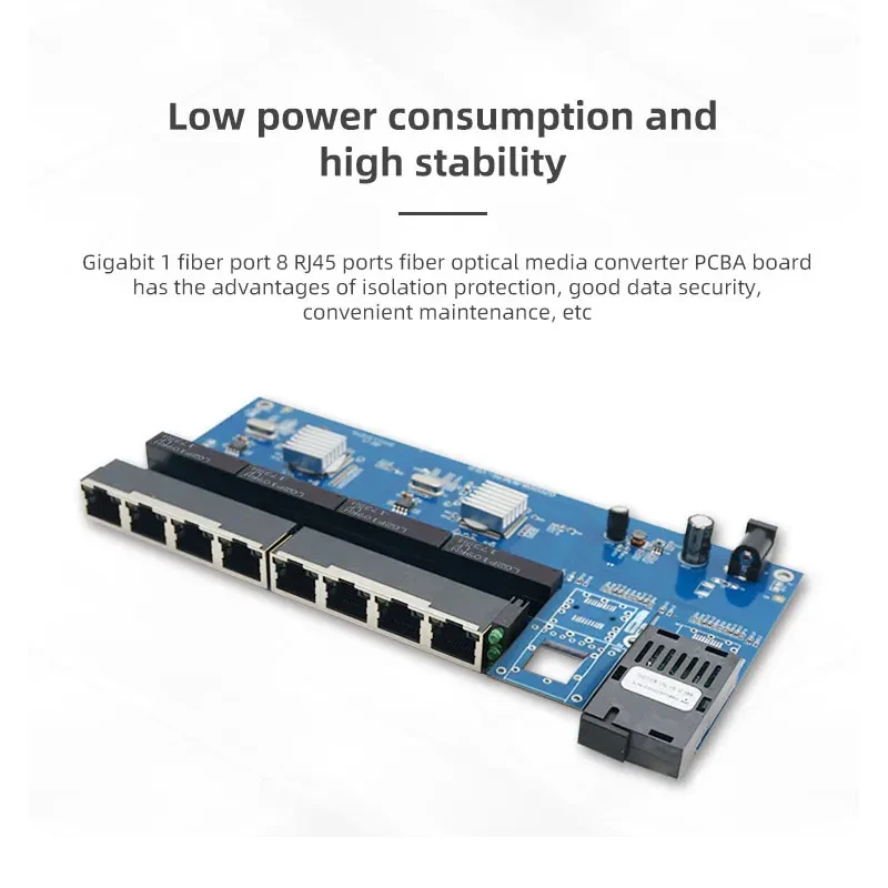 Imagem -02 - Interruptor de Fibra Ethernet 10 100 1000m Rj45 sc Gigabit Fibra Óptica Conversor Pcba Board Conversor de Mídia Óptica de Modo Único