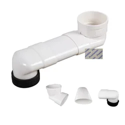 1Pc DIY Resizable Plastic Oval Pipe Toilet Drain Relocation Offset Flange Adapter Shifter For Remodeling Plumbing