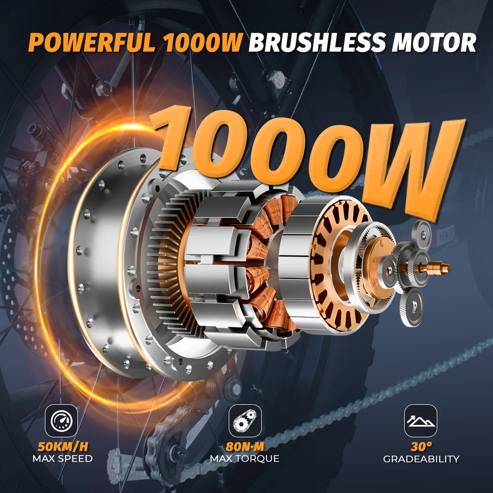 DEEPOWER V8 دراجة كهربائية 1000 واط 48 فولت 20 أمبير بطارية قابلة للإزالة دراجة كهربائية 20 بوصة على الطرق الوعرة جميع التضاريس الكبار Ebike #2