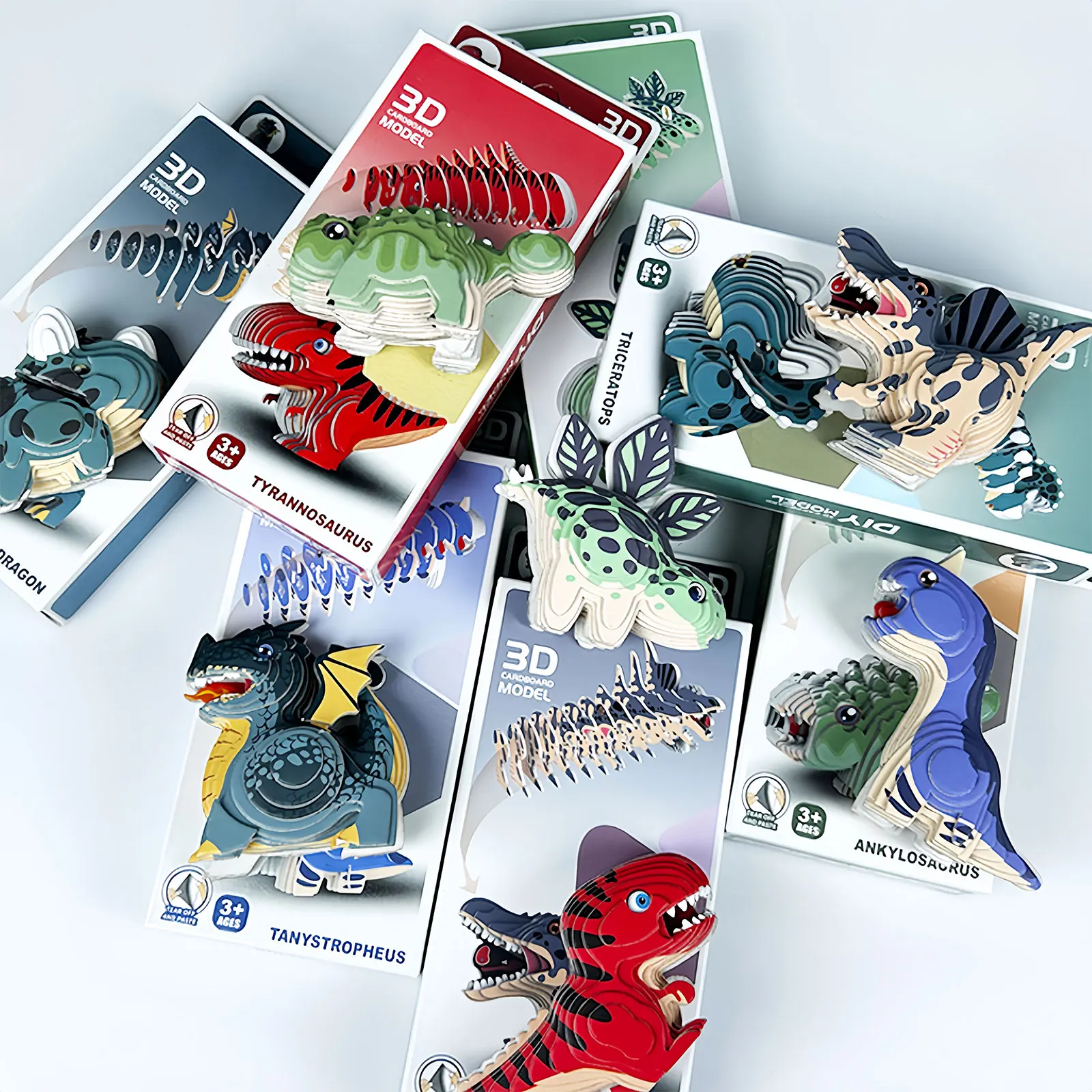 

New Dinosaur 3D Puzzles For Kids Educational Toys Dinosaur Animal Model Paper DIY Manual Assembly Model Children's Day Gift