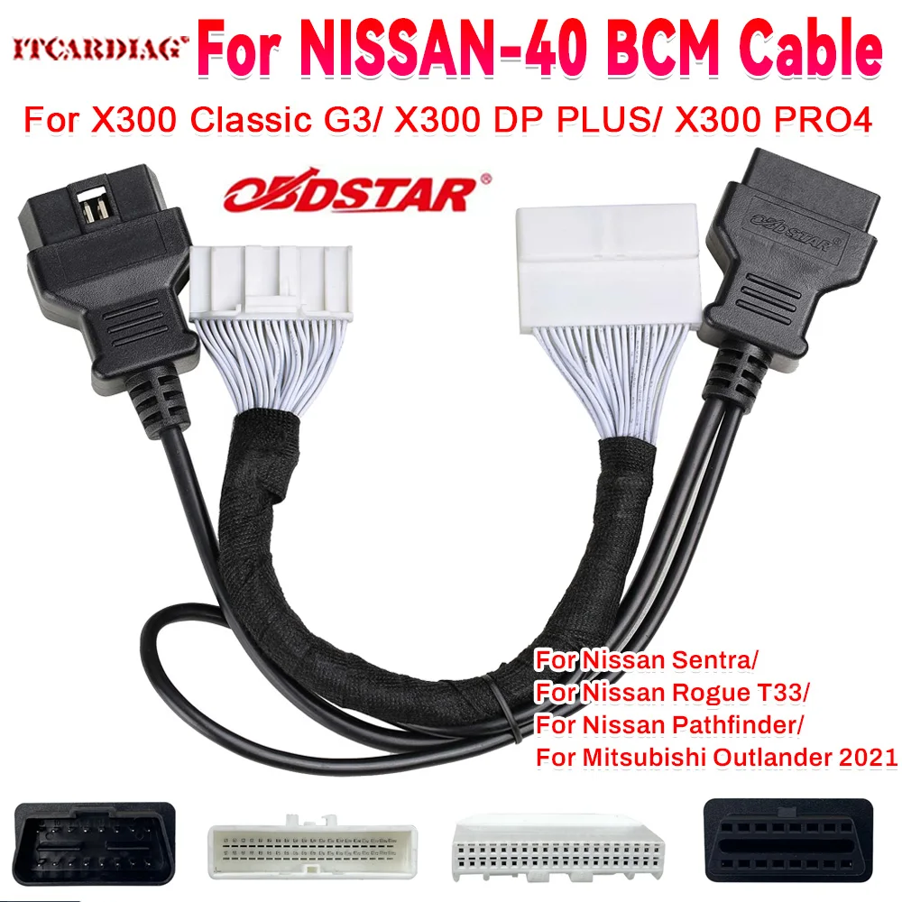 

OBDSTAR For NISSAN-40 BCM Cable for X300 DP Plus / X300 PRO4 / X300 DP Key Master Support Proximity key Adding And All Key Lost