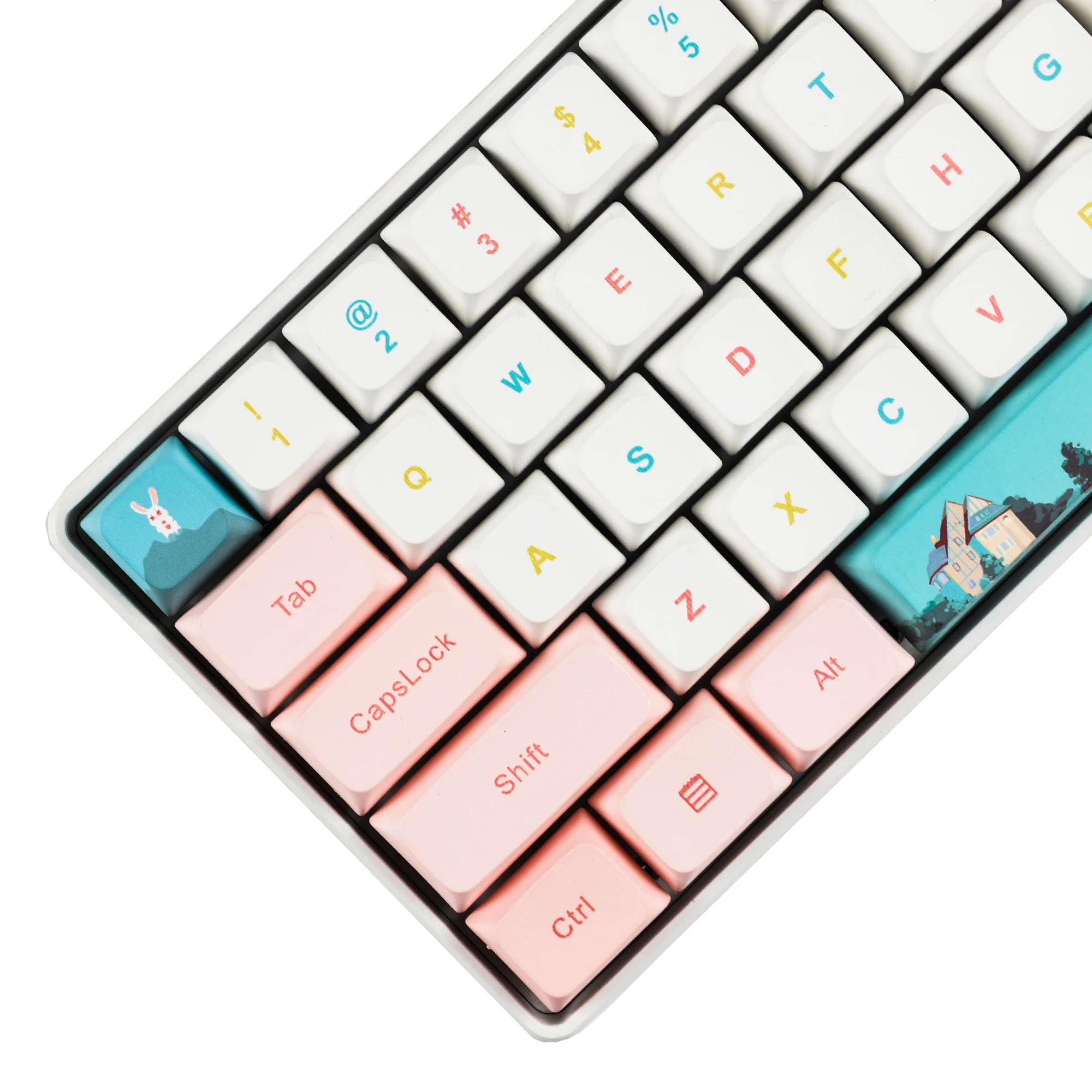 132 Key Rabbit Elite Dye Sub ZDA PBT Keycap Similar to XDA ANSI ISO For MX Keyboard 104 87 61 Melody 96 KBD75 ID80 GK64 68